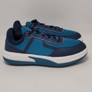 Lands End Women's Blue White Canvas Lace Up Action Runner Sneakers Size 9B